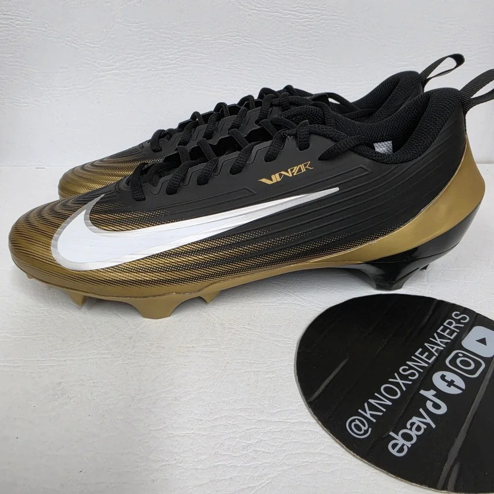 Nike Air Vapor Speed 3 Football Cleats Black Gold FB3303-003 Men's Size 10.5